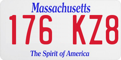 MA license plate 176KZ8