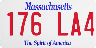 MA license plate 176LA4