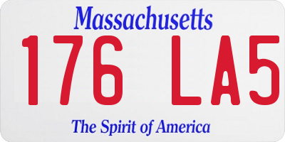 MA license plate 176LA5