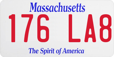 MA license plate 176LA8