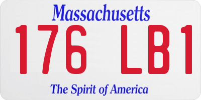 MA license plate 176LB1