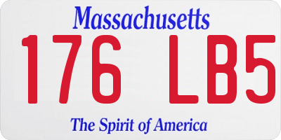 MA license plate 176LB5