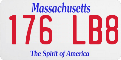MA license plate 176LB8