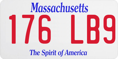 MA license plate 176LB9
