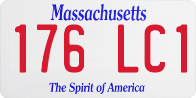 MA license plate 176LC1