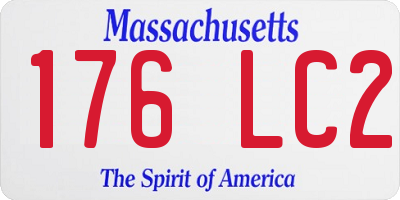 MA license plate 176LC2