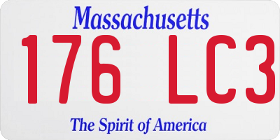 MA license plate 176LC3