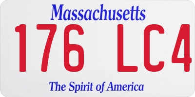 MA license plate 176LC4