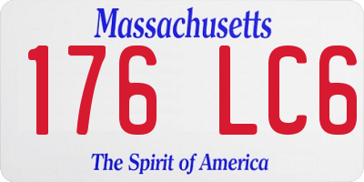 MA license plate 176LC6