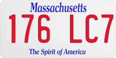 MA license plate 176LC7