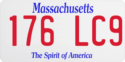 MA license plate 176LC9