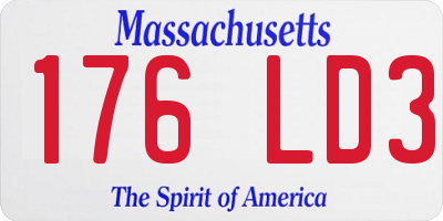 MA license plate 176LD3
