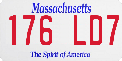 MA license plate 176LD7