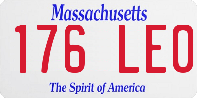 MA license plate 176LE0