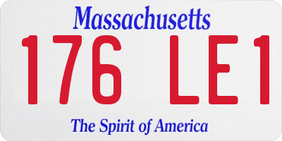MA license plate 176LE1