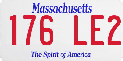 MA license plate 176LE2