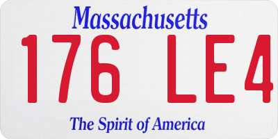 MA license plate 176LE4