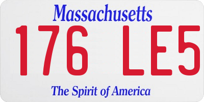 MA license plate 176LE5