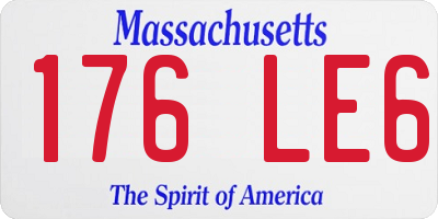 MA license plate 176LE6