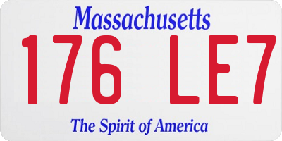 MA license plate 176LE7