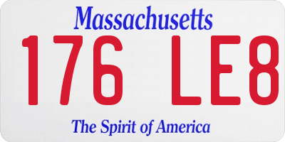 MA license plate 176LE8