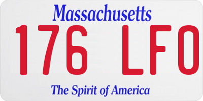 MA license plate 176LF0