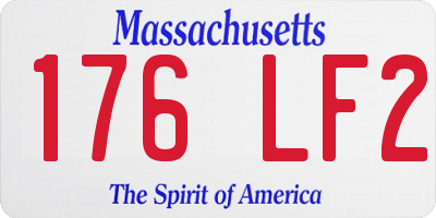 MA license plate 176LF2