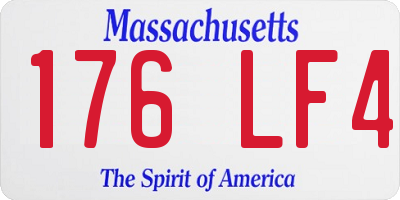 MA license plate 176LF4