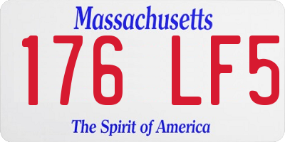 MA license plate 176LF5