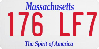 MA license plate 176LF7