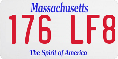 MA license plate 176LF8