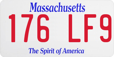 MA license plate 176LF9
