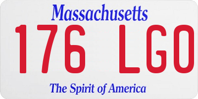 MA license plate 176LG0