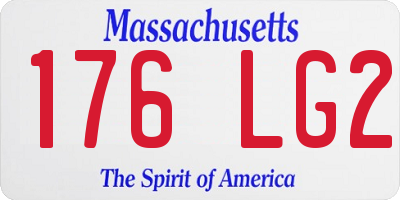 MA license plate 176LG2