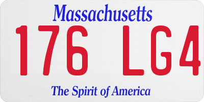 MA license plate 176LG4