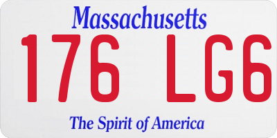 MA license plate 176LG6