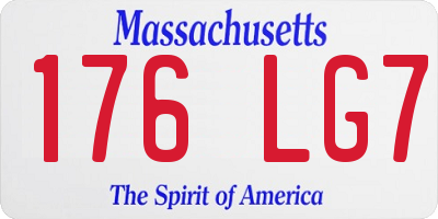 MA license plate 176LG7