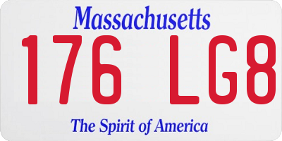 MA license plate 176LG8