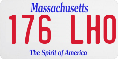 MA license plate 176LH0