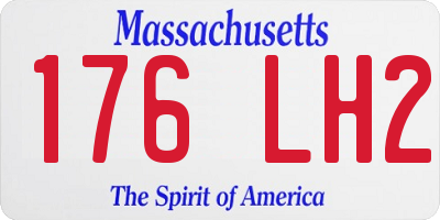 MA license plate 176LH2
