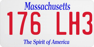 MA license plate 176LH3