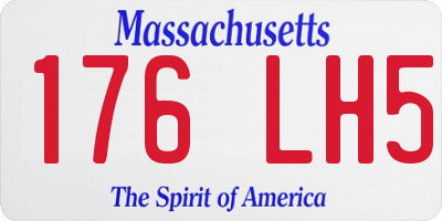 MA license plate 176LH5
