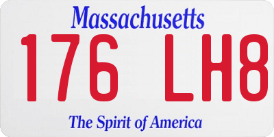 MA license plate 176LH8