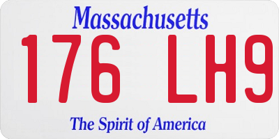 MA license plate 176LH9