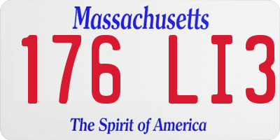 MA license plate 176LI3