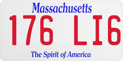 MA license plate 176LI6