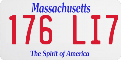 MA license plate 176LI7