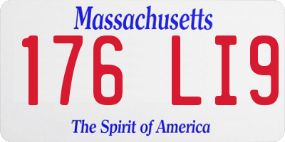 MA license plate 176LI9