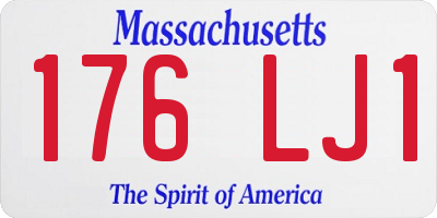 MA license plate 176LJ1