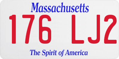 MA license plate 176LJ2
